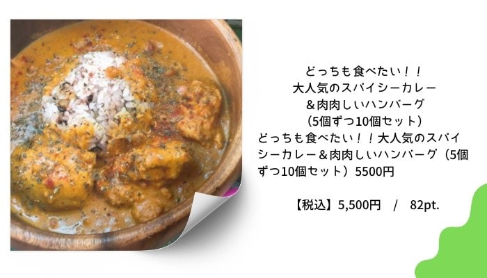 どっちも食べたい！！大人気のスパイシーカレー＆肉肉しいハンバーグ（5個ずつ10個セット）5500円