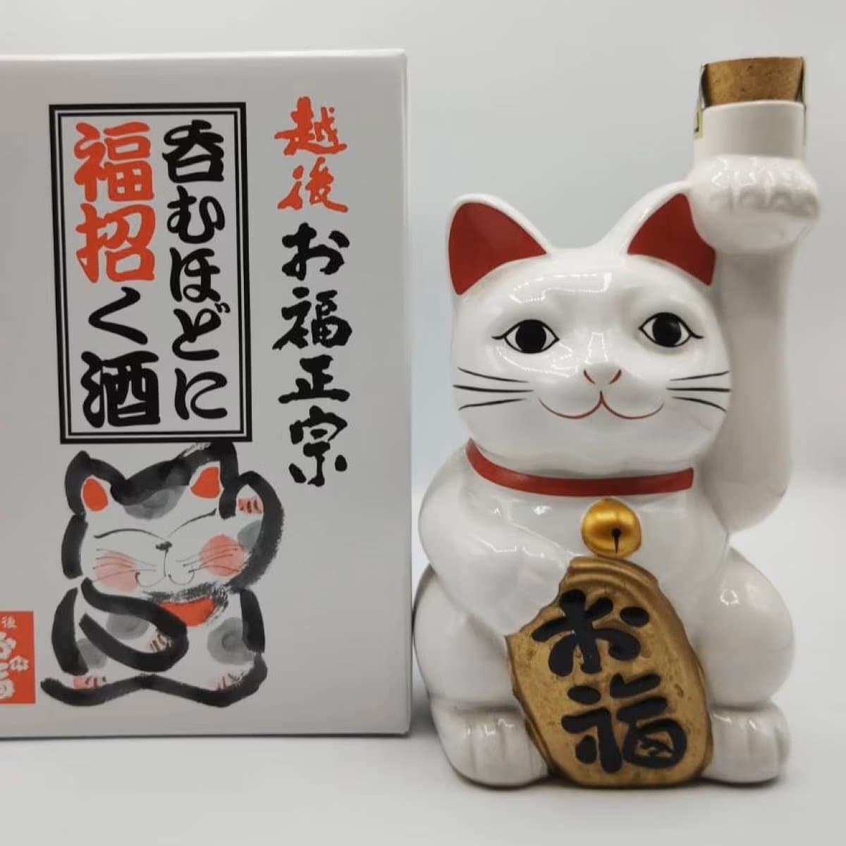 【おぐまやオリジナル】お福 　招き猫ボトル　純米吟醸火入れ原酒　720ml/1.8L