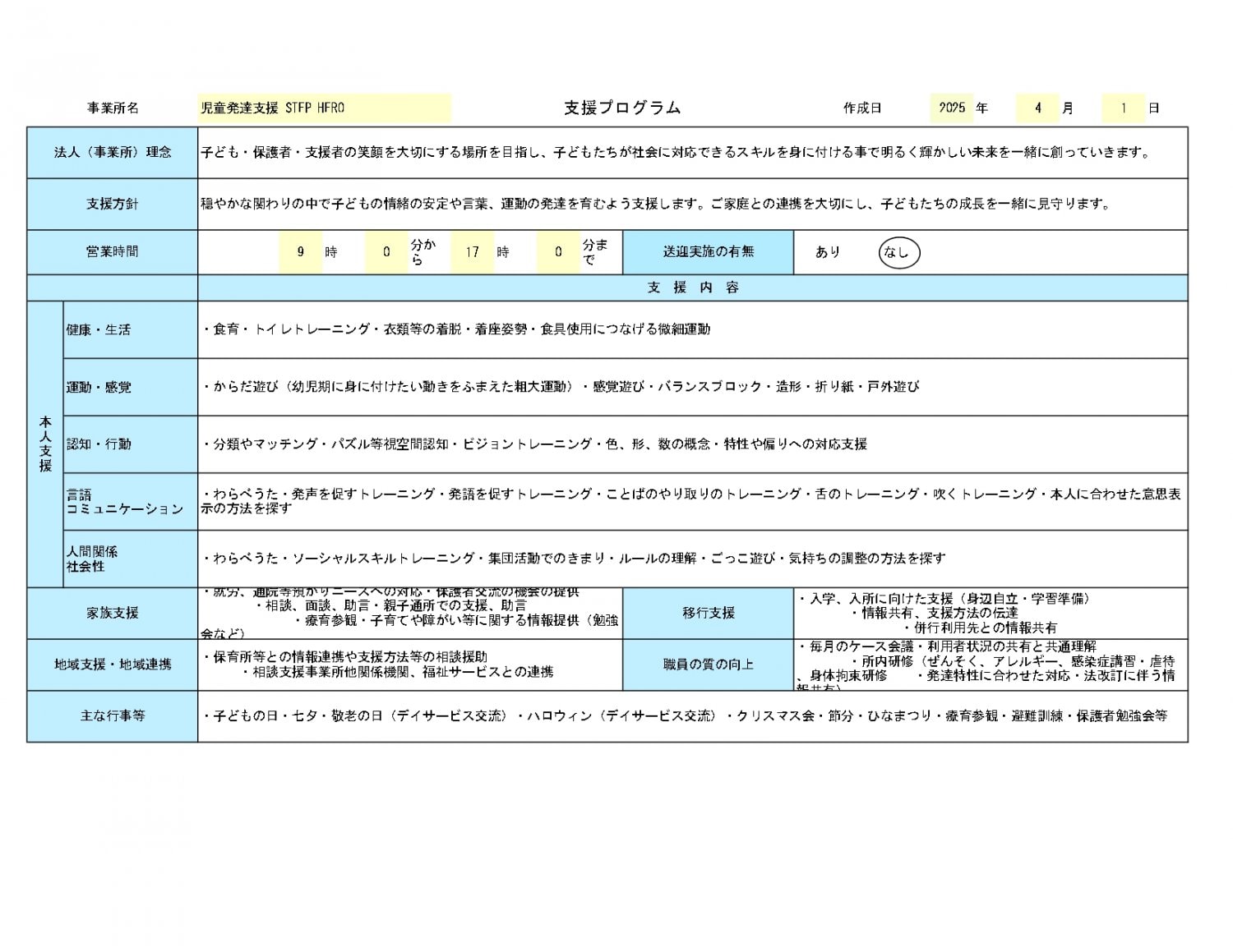 令和７年度支援プログラム