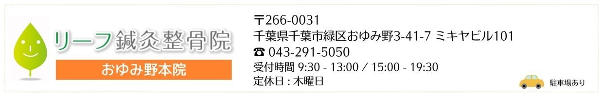 リーフ鍼灸整骨院 おゆみ野本院 リーフ鍼灸整骨院グループ 治療院 交通事故治療 むちうち腰痛肩こり