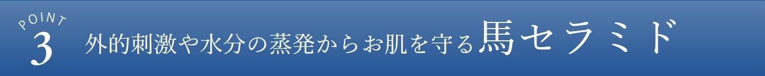 外的刺激や水分の蒸発からお肌を守る馬セラミド