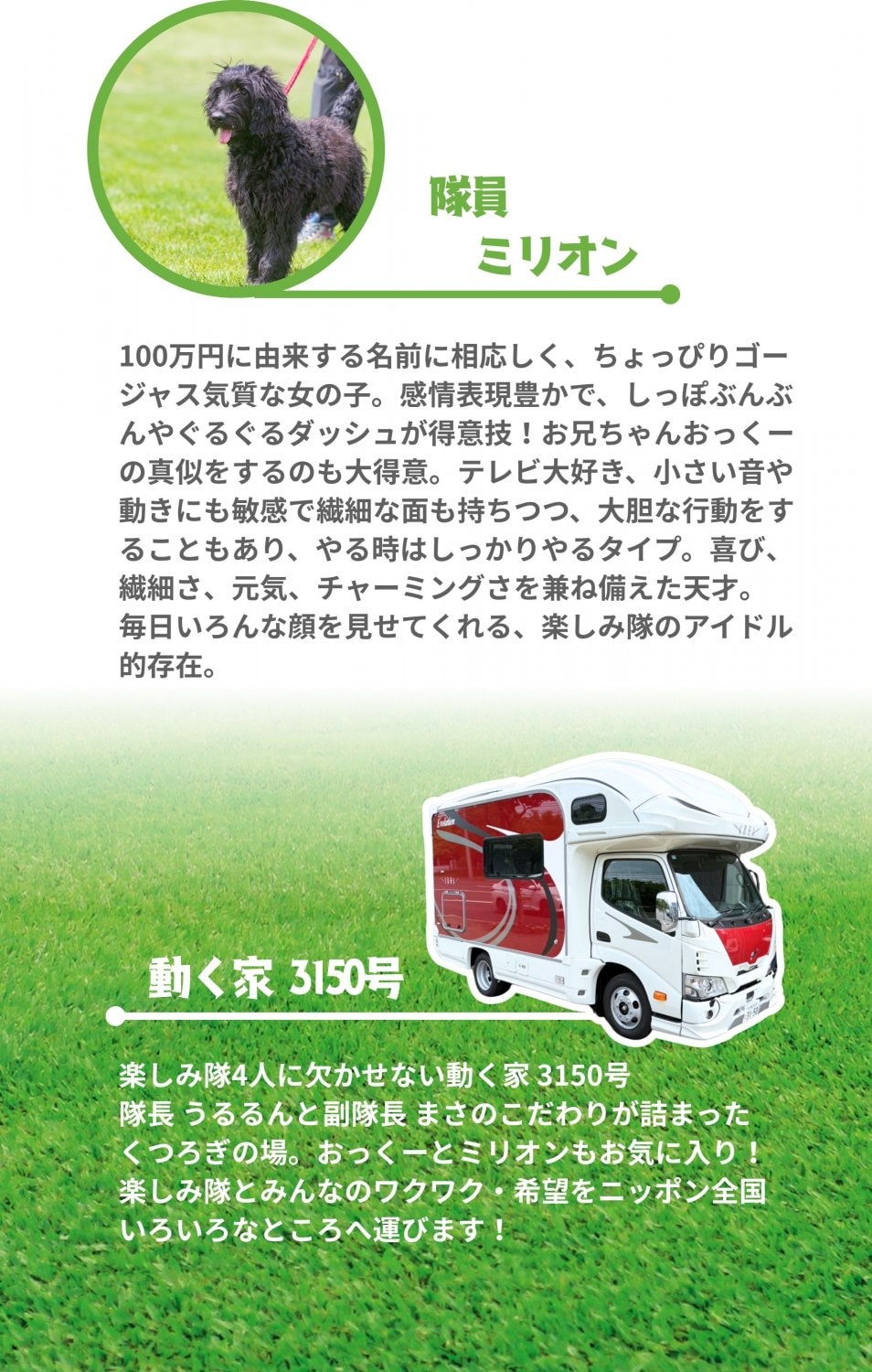 楽しみ隊：隊員紹介ミリオンと3150号