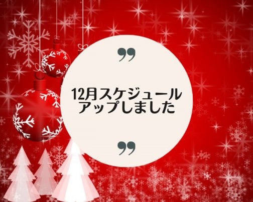 12月＆年末年始のスケジュールアップしました