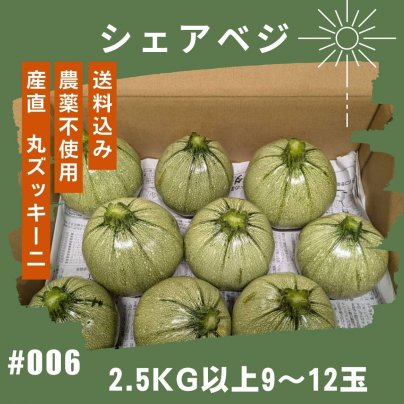 【可愛い丸ズッキーニ】送料込み！ 産直！　農薬不使用　信州産