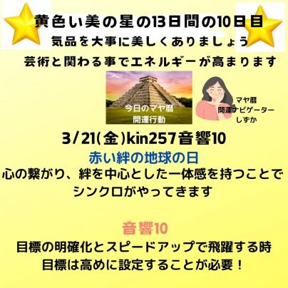 遅くなりました!今日のマヤ暦開運占い