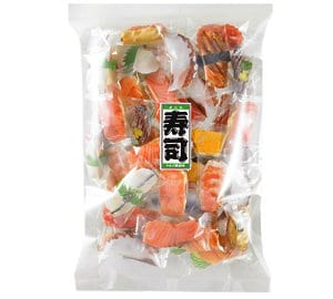 ※夏季期間チョコとの同梱不可※大人気あられ【えっ?本物?!まるで本物のように精巧にプリントされた寿司柄の包装紙であられを包みました♪】寿司あられ200g
