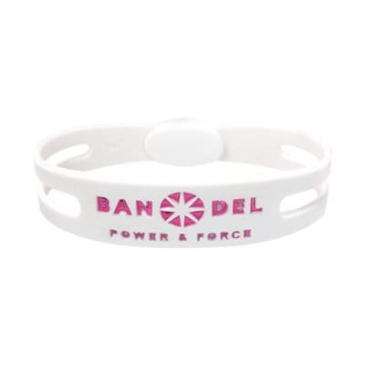 BANDEL ブレスレット(ホワイト×ピンク)Mサイズ