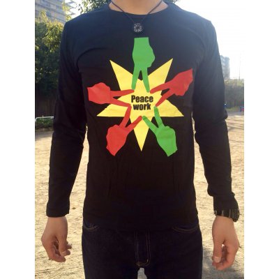 Peace Work Tシャツ☆黒☆【長袖】【店頭受取★送料無料★】
