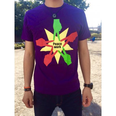 Peace Work Tシャツ☆濃い紫☆【店頭受取★送料無料★】