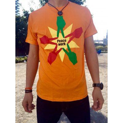 Peace Work Tシャツ☆オレンジ☆【店頭受取★送料無料★】