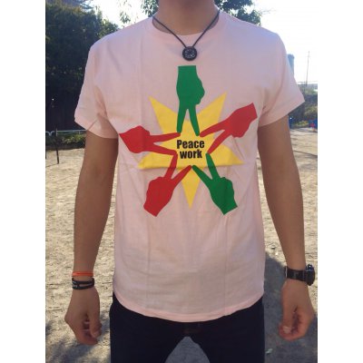 Peace Work Tシャツ☆薄ピンク☆【店頭受取★送料無料★】