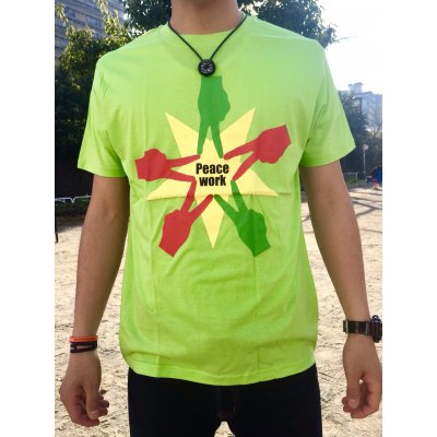 Peace Work Tシャツ☆黄緑☆【店頭受取★送料無料★】