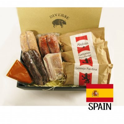 【送料込み】スペイン料理 生ソーセージと豆の煮込みセット・大 (豆３種、生ソーセージ一類４種)