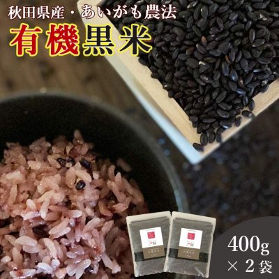 【送料無料】秋田県産・あいがも農法・有機黒米 　2袋セット