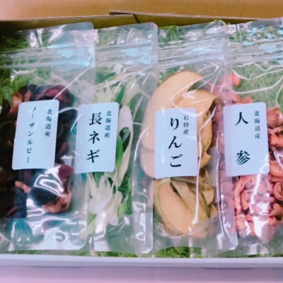 ドライ野菜4個セット【人参・りんご・長ネギ・ノーザンルビー】