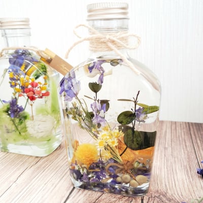 【送料無料】①ウィスキーボトル☆人気のハーバリウム☆ナチュラル(200ml)