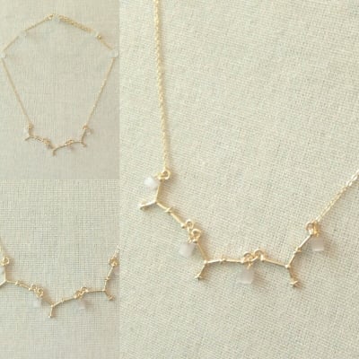 かに座|星座ネックレス|天然石付 キャッツアイ|HOUKI.m