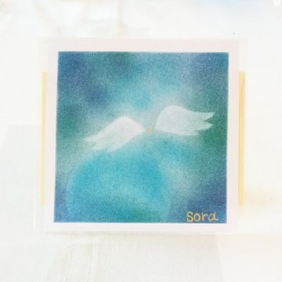 ヒーリングアート「天使ちゃん」パステル画 〜 原画1点もの・メッセージカード付き