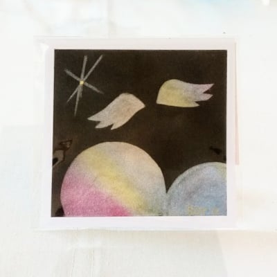 ヒーリングアート「天使ちゃん」パステル画 〜 原画1点もの・メッセージカード付き