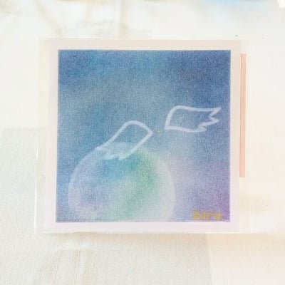 ヒーリングアート「天使ちゃん」パステル画 〜 原画1点もの・メッセージカード付き