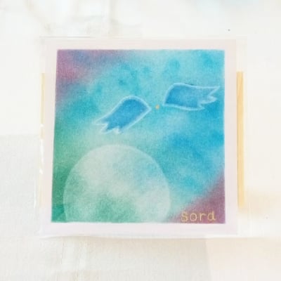 ヒーリングアート「天使ちゃん」パステル画 〜 原画1点もの・メッセージカード付き