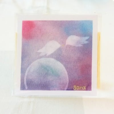 ヒーリングアート「天使ちゃん」パステル画 〜 原画1点もの・メッセージカード付き