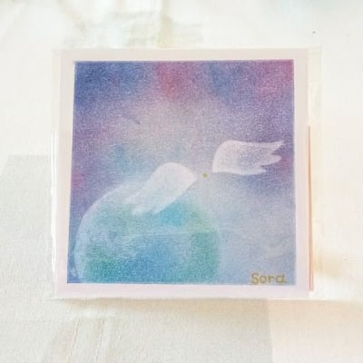 ヒーリングアート「天使ちゃん」パステル画 〜 原画1点もの・メッセージカード付き