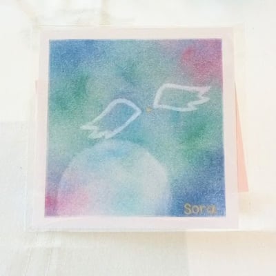 ヒーリングアート「天使ちゃん」パステル画 〜 原画1点もの・メッセージカード付き