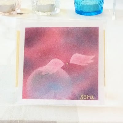 ヒーリングアート「天使ちゃん」パステル画 〜 原画1点もの・メッセージカード付き