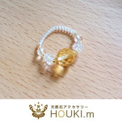 指輪(小)|天然石リング|シトリン(加工)|HOUKI.m|サイズ調整できます