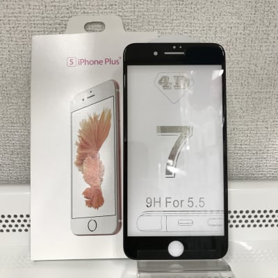送料無料■iPhone 7plus、8plus 全面保護4D強化ガラスフィルム 黒【高度9H】29-7P(BK)