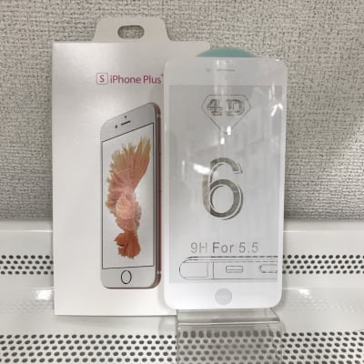 送料無料■iPhone 6 plus、6s plus 全面保護4D強化ガラスフィルム 白【高度9H】28-6P(WH)