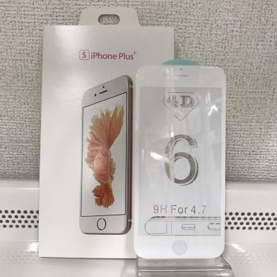 送料無料■iPhone 6、6s 全面保護4D強化ガラスフィルム 白【高度9H】28-6(WH)
