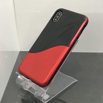 送料無料▪️iPhoneX★対応★♪躍動感あるウェーブデザインのケース♪ X-198(RD)
