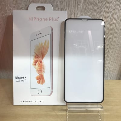 送料無料■iPhone XSMax 6.5 全面保護4D強化ガラスフィルム 黒【高度9H】XSM-4D(BK)