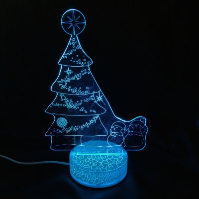 癒しの光で優しく照らす■3D Artナイトライト■レインボーカラーLEDライト■ツリー🎄