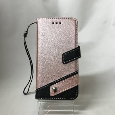 ▪️送料無料▪️iPhone7★対応★ストラップ付き♪ツートンカラー手帳型フェイクレザーケース♪ 7-53(PK)
