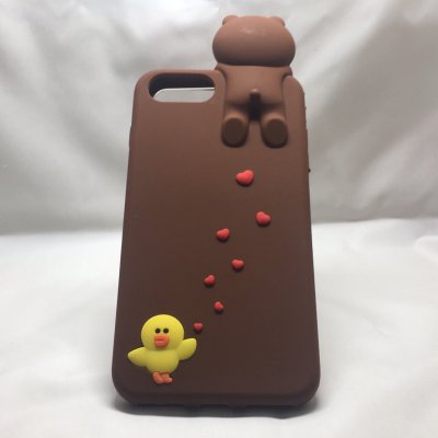 ■送料無料!!■新作入荷!!■iPhone7PLUS対応★癒し系の可愛いケース(^^♪ソフトケース♪シリコンケース B-095(BR)