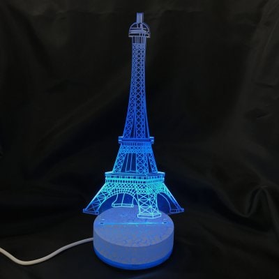 癒しの光で優しく照らす■3D Artナイトライト■レインボーカラーLEDライト■エッフェル塔♦