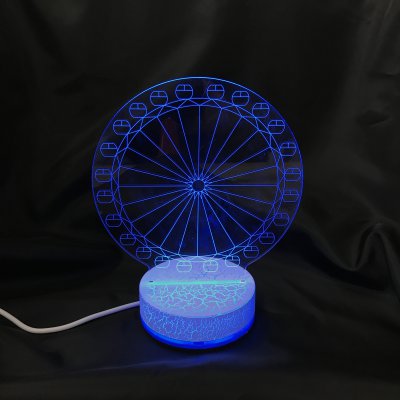 癒しの光で優しく照らす■3D Artナイトライト■レインボーカラーLEDライト■観覧車🎡