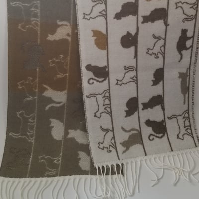 フランス製|マフラー|ネコ柄|リバーシブル|インポート|送料込み
