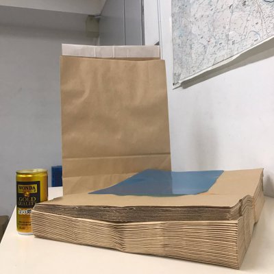宅配袋【10枚分】(茶色/無地/サイズ:高さ400×幅320㎜、マチ110㎜、ベロ48㎜ シール付)