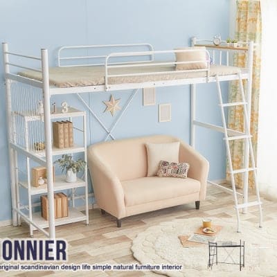 【シングル】 Pionnier ロフトパイプベッド
