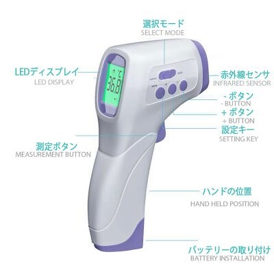 体温計 日本語説明書 LED 非接触 赤外線測定 スピード 1秒検温 高精度 温度計