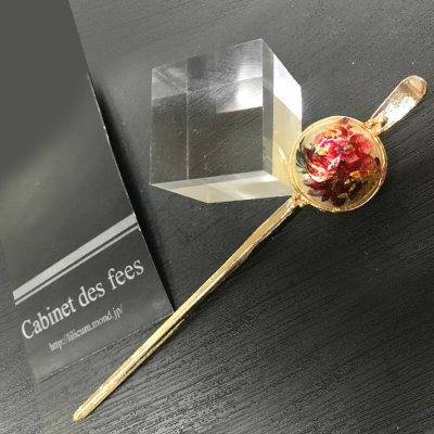《10%OFF》カンザシ【真珠玉】ー金魚草玉(赤)