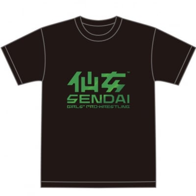 仙女定番ロゴTシャツ ブラック×パールグリーン