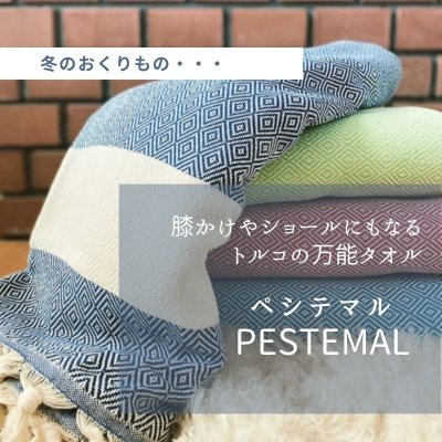【送料無料!世界的ロングセラー!】選べる9色!マルチに使える薄手の平織り大判トルコタオル、ペシテマル ダイヤ柄織