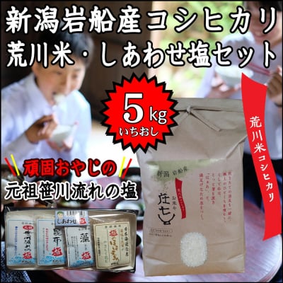 コシヒカリ 5㎏ 送料無料(一部除外) 新潟岩船産コシヒカリ清流・荒川米しあわせ塩セット 平成29年度産新米
