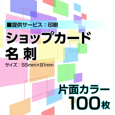 名刺・ショップカード印刷【データ支給】 片面カラー 100枚