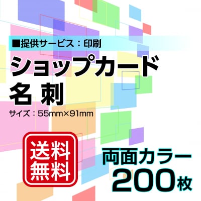名刺・ショップカード印刷【データ支給】 片面カラー 200枚